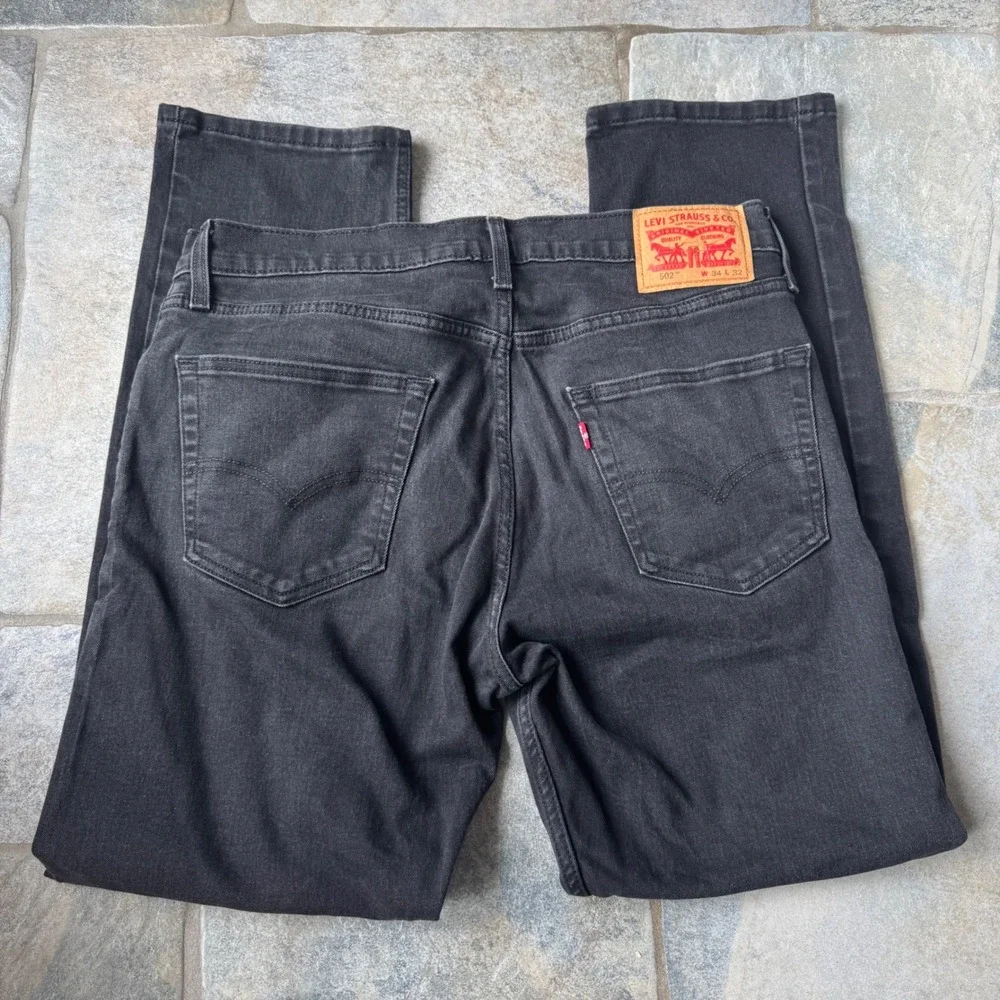Levi's 502 Taper Fit Men's Jeans Black W34 L32 Tapered Leg Mid Rise‎ Modern Fit